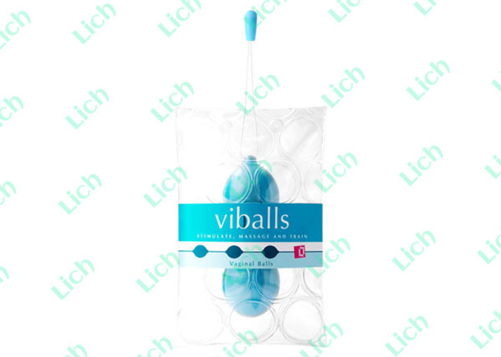 Голубые вагинальные шарики ViBalls, 3.7 см