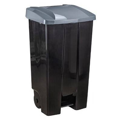 Бак для мусора 110л с педалью на колесах М2395