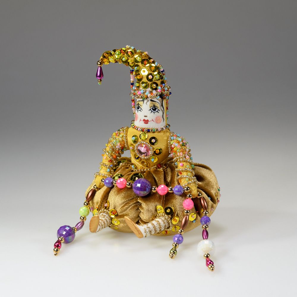 Ёлочная игрушка Бисерный Клоун в колпачке