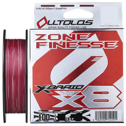 Шнур YGK X-Braid OLLTLOS PE WX8 Zone Finesse 100m #1.2/0.185mm 25lb/11.2kg