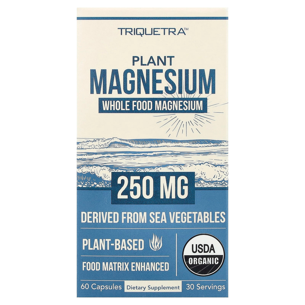 Triquetra Health, растительный магний, 60 капсул