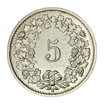 Switzerland, 5 Rappen, 1933 – Libertas Series, XF