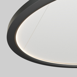 Подвесной светильник горизонтальный VEIL, 35 Вт, ?600?В1500 мм, LED 2700-6000K, IP20, пульт Д/У (в комплекте), черный, алюминий, акрил