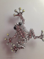 Брошь "Лягушка серебро"