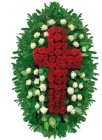 Траурный венок из живых цветов №18