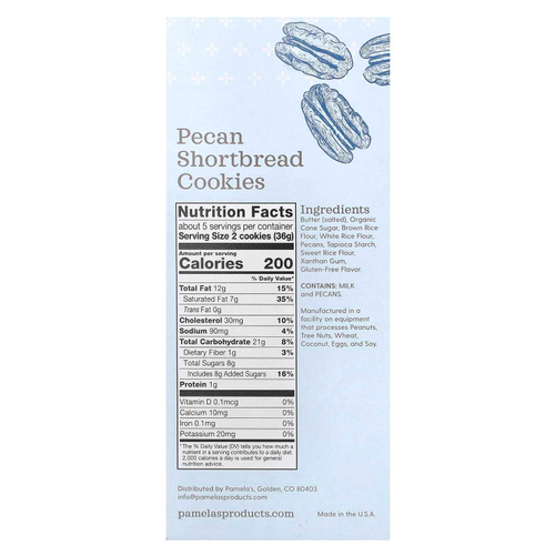 Pamela's Products, Песочное печенье с пеканом, 177 г (6,25 унции)