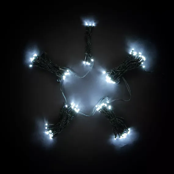 Светодиодная гирлянда Пятиминутка для ели высотой 1.5 м., 120 холодных белых LED ламп, зеленый ПВХ, Beauty Led (GFM120C-14-1W)