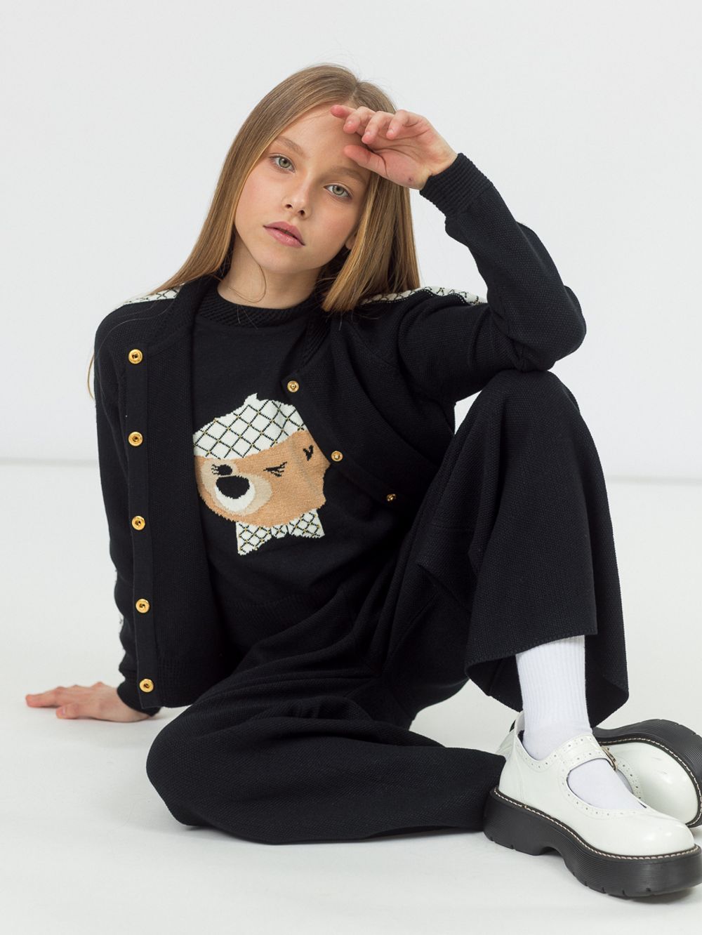 Кардиган для девочки в школу AT1026 черный