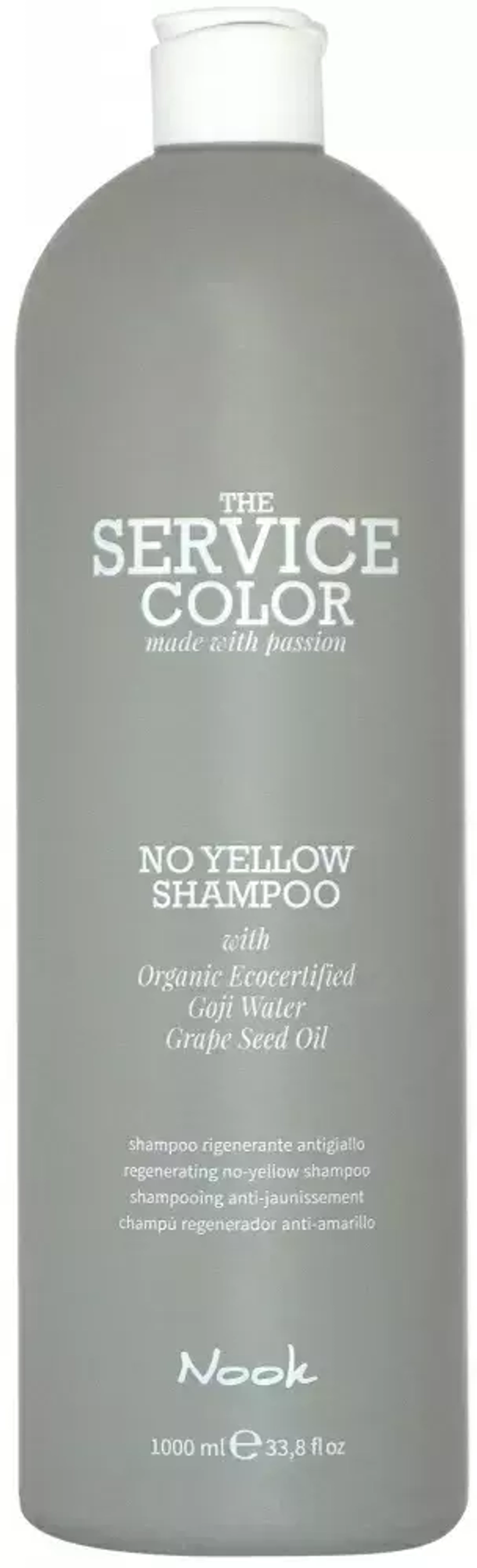 NOOK Шампунь-корректор для обесцвеченных волос  -Service Сolor NO YELLOW Shampoo,1000 мл