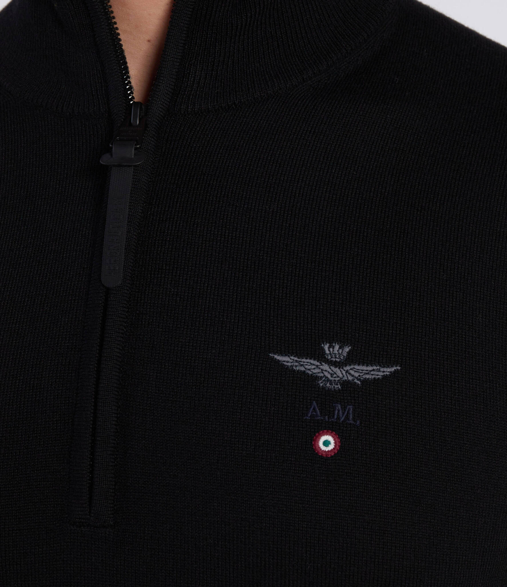 Хлопковый свитер Aeronautica Militare - черный(MA1389L415)