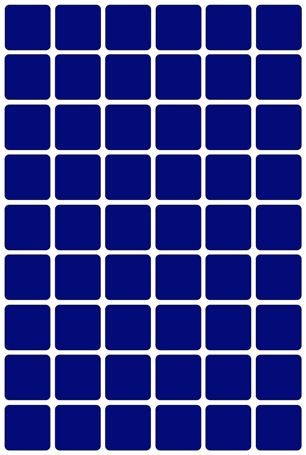 Виниловые наклейки для маркировки Policomprint М2, 20х20 мм. 108 шт.