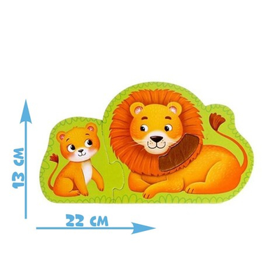 Макси - пазлы с тактильными вставками «Любимый зоопарк», 3 пазла, 8 деталей