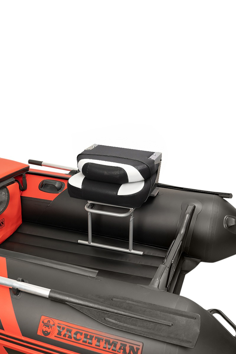 Кресло раскладное мягкое Люкс с пов.механизмом черный/белый-черный