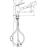 Смеситель для кухни Hansgrohe Zesis M33 74800670 черный матовый