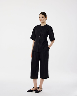 Костюм из льна черный (Мариям)