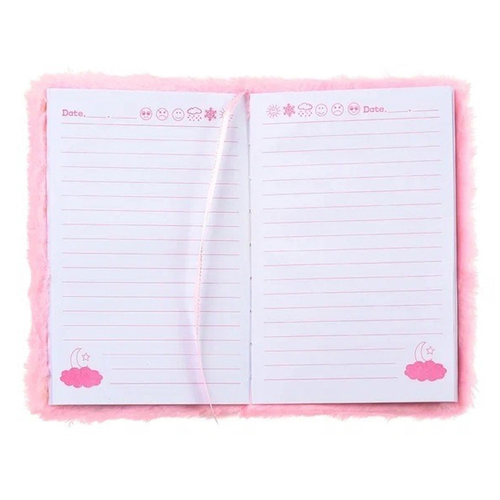 Блокнот детский Basir, формат А5, серия "Мишка", переплет с мехом, 21*15 см, 65 листов, 4 цвета ассорти