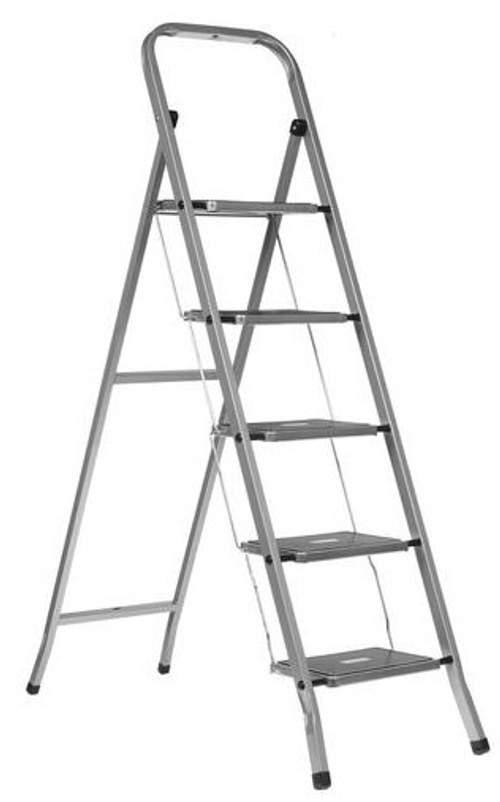 Стремянка стальная ФИТ, 5 широкие ступени, Н=152 см, вес 8,25г