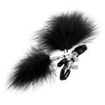 Зажимы для сосков с черным пухом ToyFa Theatre 705009