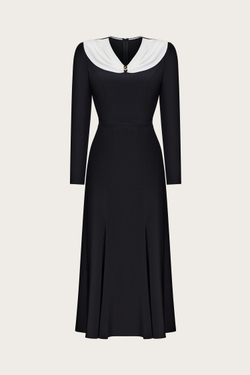 Платье из шелка с декоративным воротником