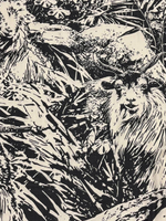 Купон кашемировый Loro Piana молочный с черным животным принтом