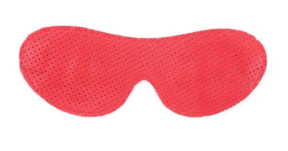 Маска из натуральной белой кожи с красными лаковыми крестами (Цвет: белый с красным)