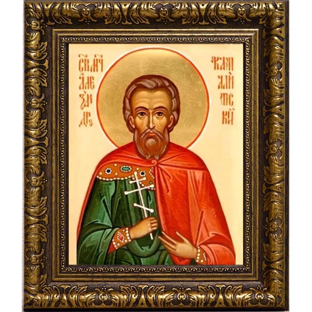 Александр Каталитский (Калитский) мученик, кузнец. Икона на холсте.