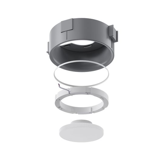 ST760.508.01 Св-к встр. в натяжной потолок  Белый, Серый GX53 1*12W 120 IP20 D110хH35мм220V Без ламп Встраиваемые светильники