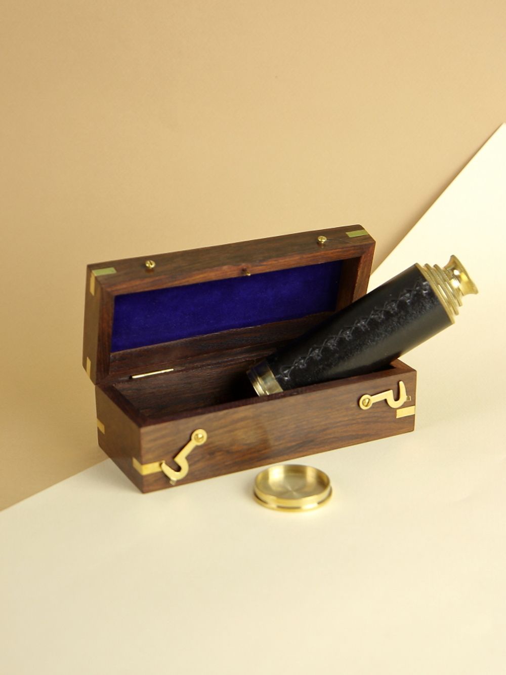 Nautical Подзорная труба в деревянном футляре