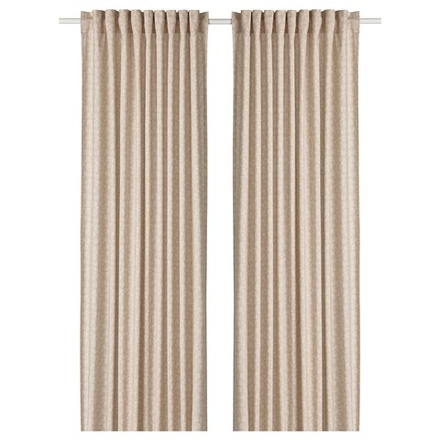 IKEA TRYSTÄVMAL  (ИКЕА ТРЙСТÄВМАЛ)  -  Штора, 2 шт, на ленте/бежево-белая, 145x300 см