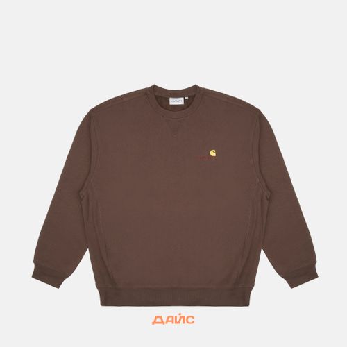 Толстовка мужская Carhartt WIP American Script Sweatshirt  артикул:I025475_tobacco - купить в магазине Дайс