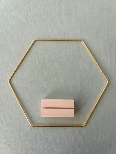 Основа для макраме Шестиугольник металлический 20 см, цвет золотистый, неразъемный /кольцо для декорирования / основа для ловца снов