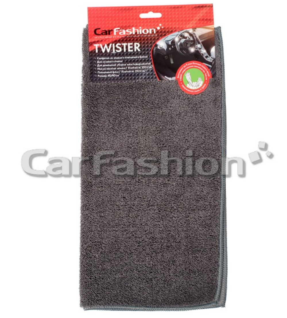 Салфетка микрофибра "CarFashion TWISTER" 40х40см 90008