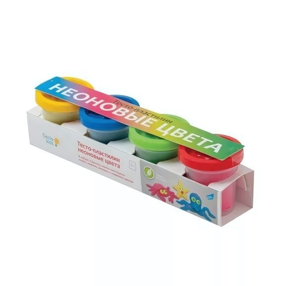 Тесто-пластилин для лепки неон. (Genio Kids-art)
