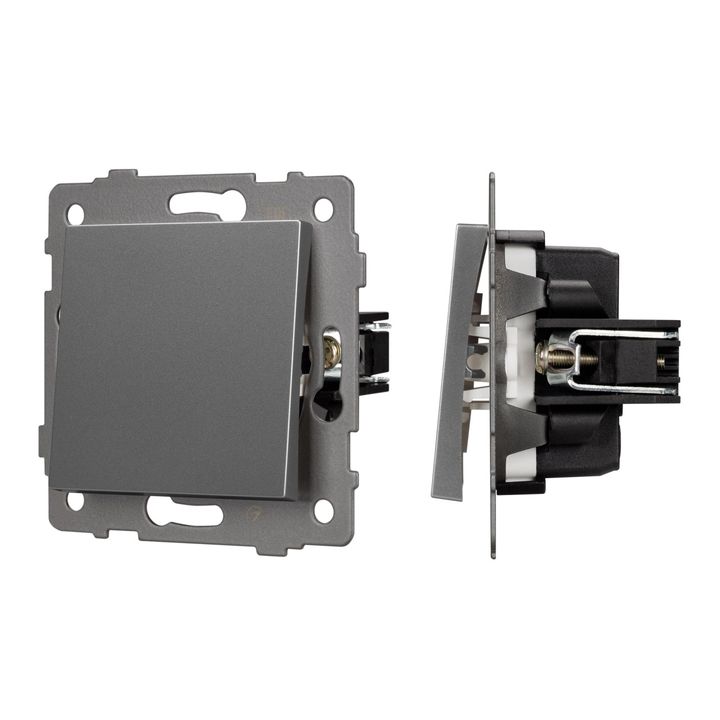 Механизм выключателя одноклавишный перекрёстный SWT-MKX1-PL-GR-V (250V, 10A) Arlight 049877
