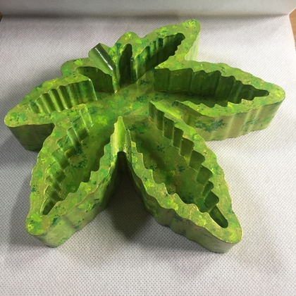 Пепельница лист зеленая большая