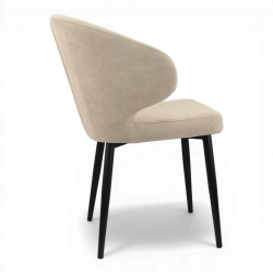Стул "Нант" (арт. 355), велюр Бренди В03 бежевый, ножка круглая черная