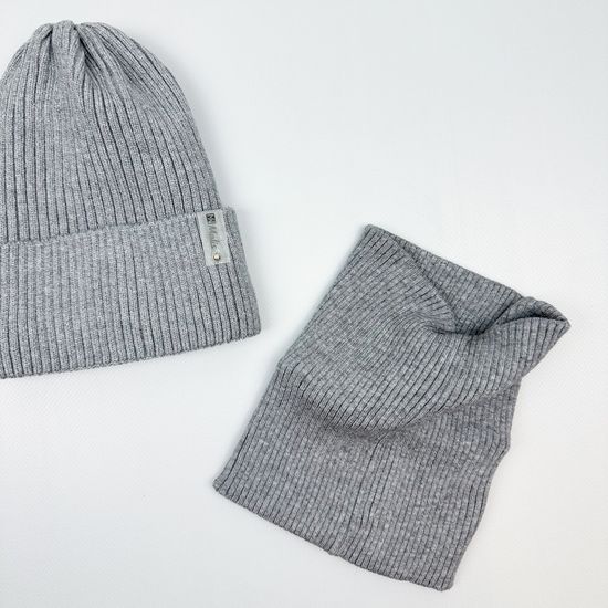 Шапка со снудом, Темно-серая