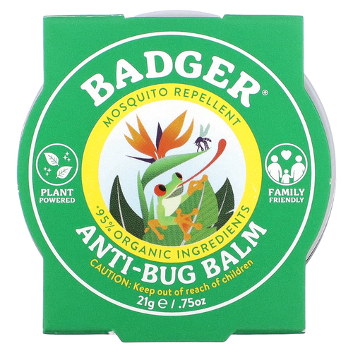 Badger, Бальзам для защиты от насекомых с цитронеллой и розмарином, 21 г (0,75 унции)