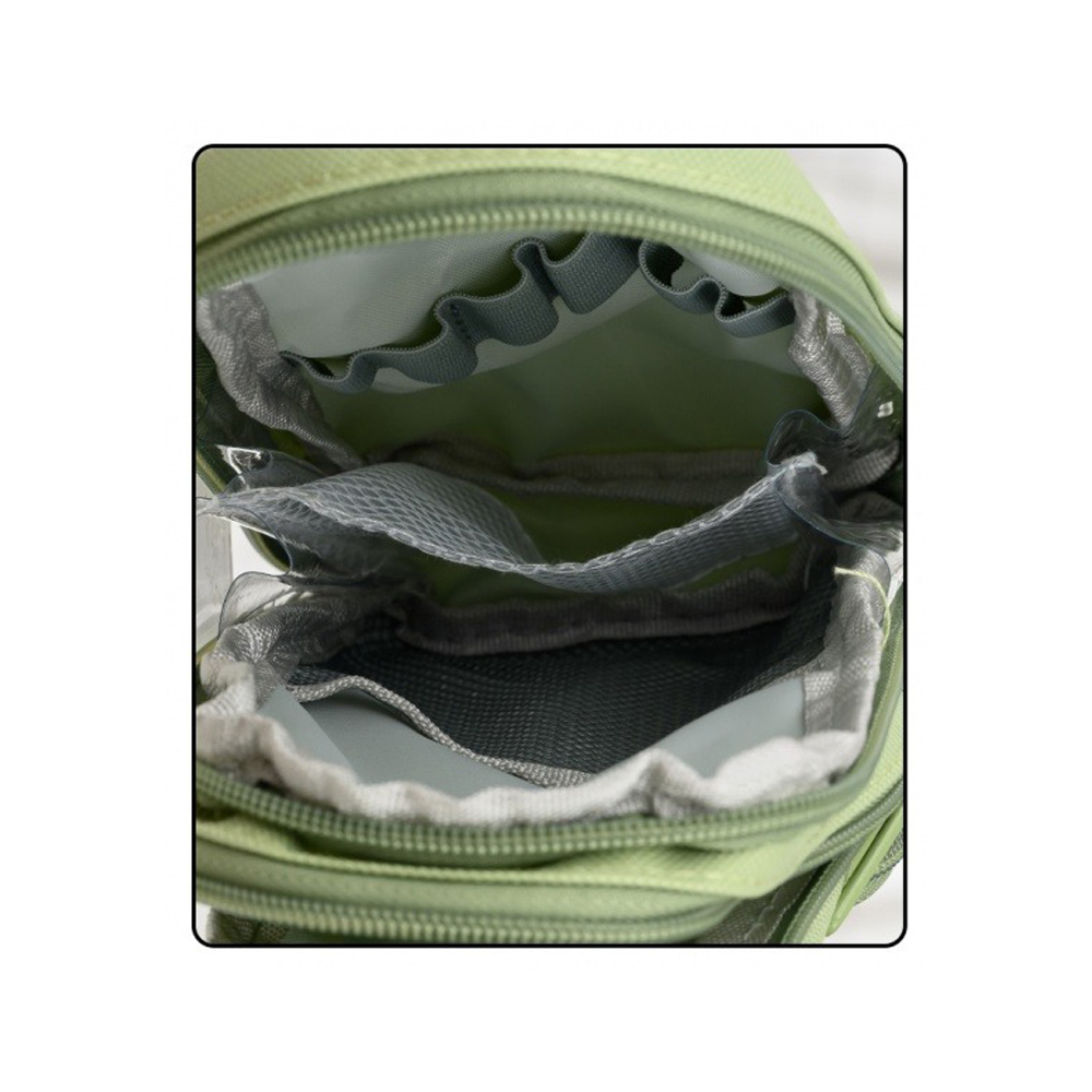 Пенал-сумка Basir без наполнения, 10*22*6 см, серия "Панда", 3 отделения на молнии