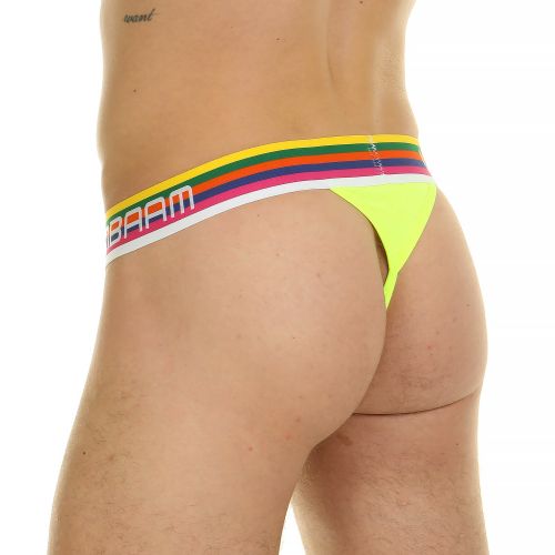 Мужские трусы тонги неоновые желтые Van Baam 44861