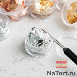 Декоративное серебро - баночка (хлопья)