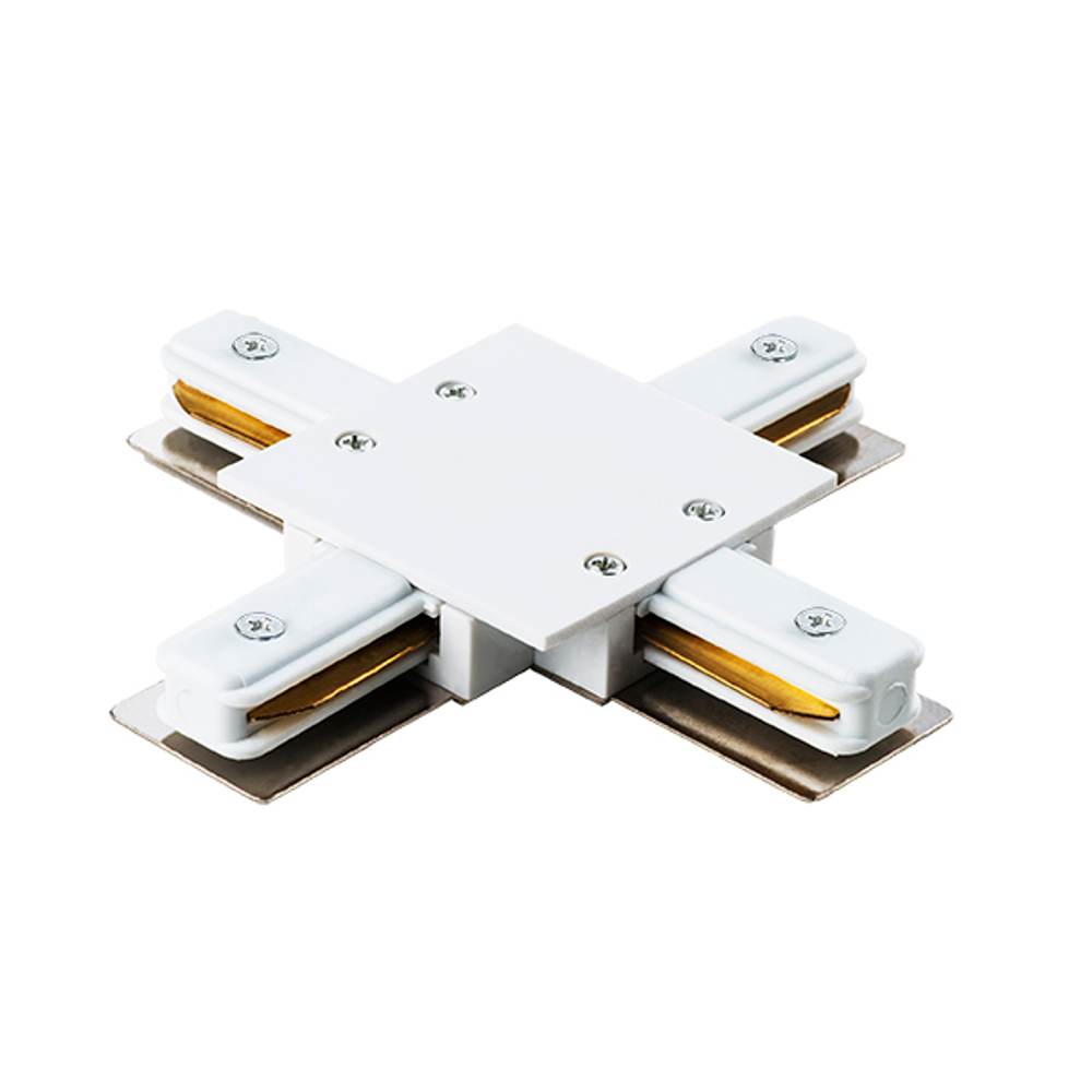 501146 Соединитель д/встраиваемых треков однофазный BARRA X-образный БЕЛЫЙ