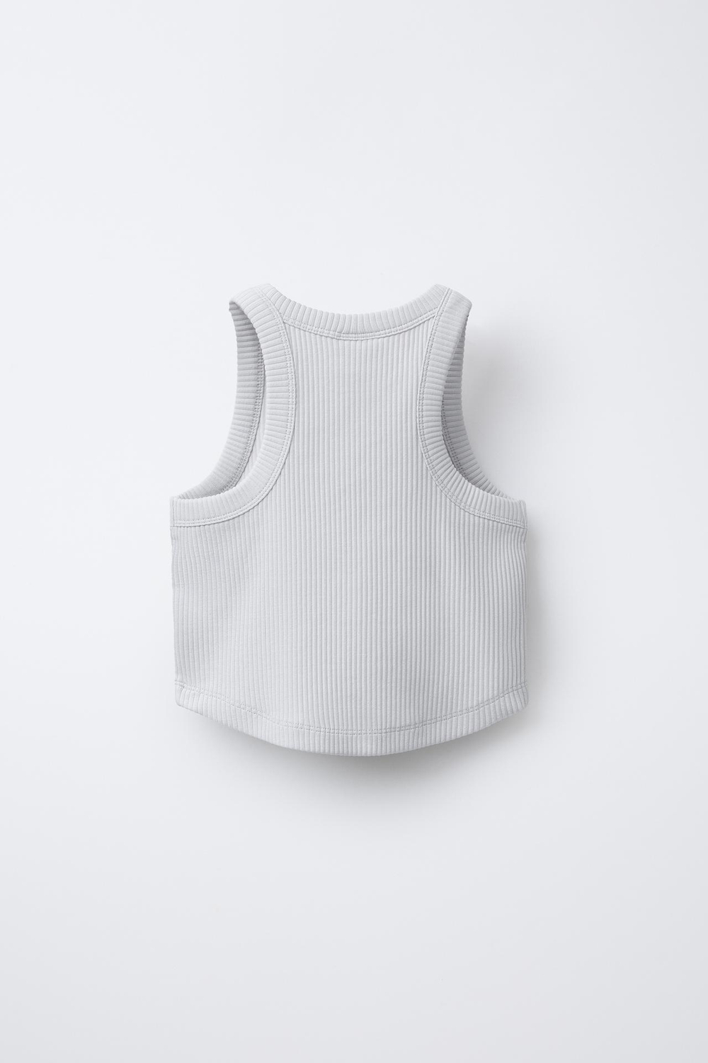 ZARA ТОП В РУБЧИК СО СПИНОЙ-БОРЦОВКОЙ, СЕРЫЙ