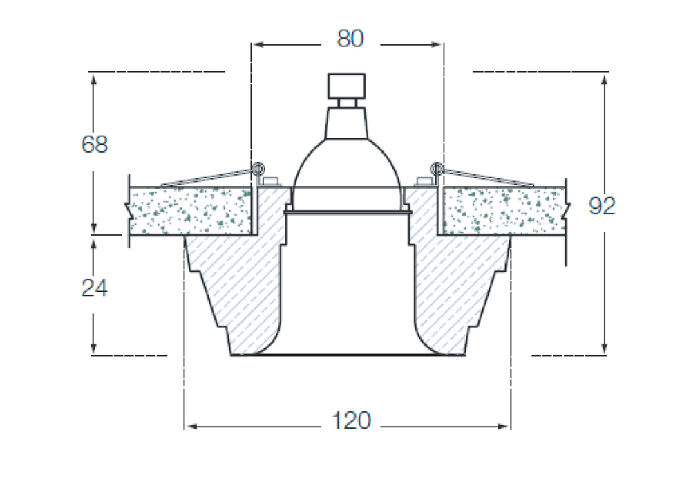 Светильник встраиваемый гипсовый  под сменную лампу