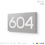 Номер на дверь 604, табличка на дверь для офиса, квартиры, кабинета, аудитории, склада, серая 120х70 мм, Айдентика Технолоджи
