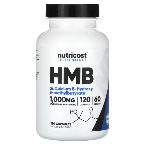 Nutricost, Performance, HMB, 120 капсул (500 мг на капсулу)
