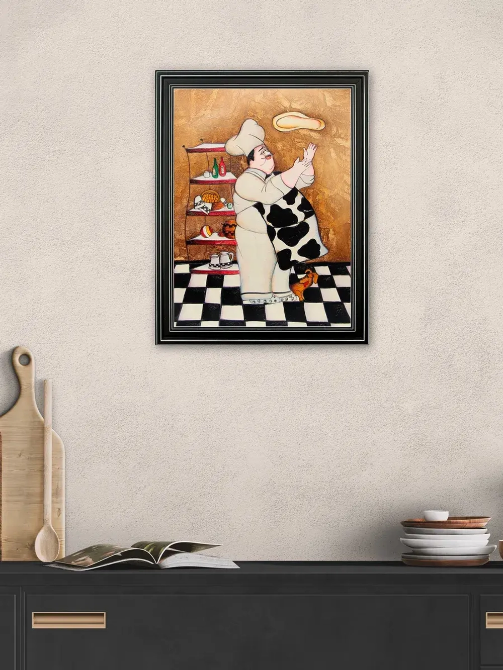 Картина на стену интерьерная для кухни "Повар" 45*35 см