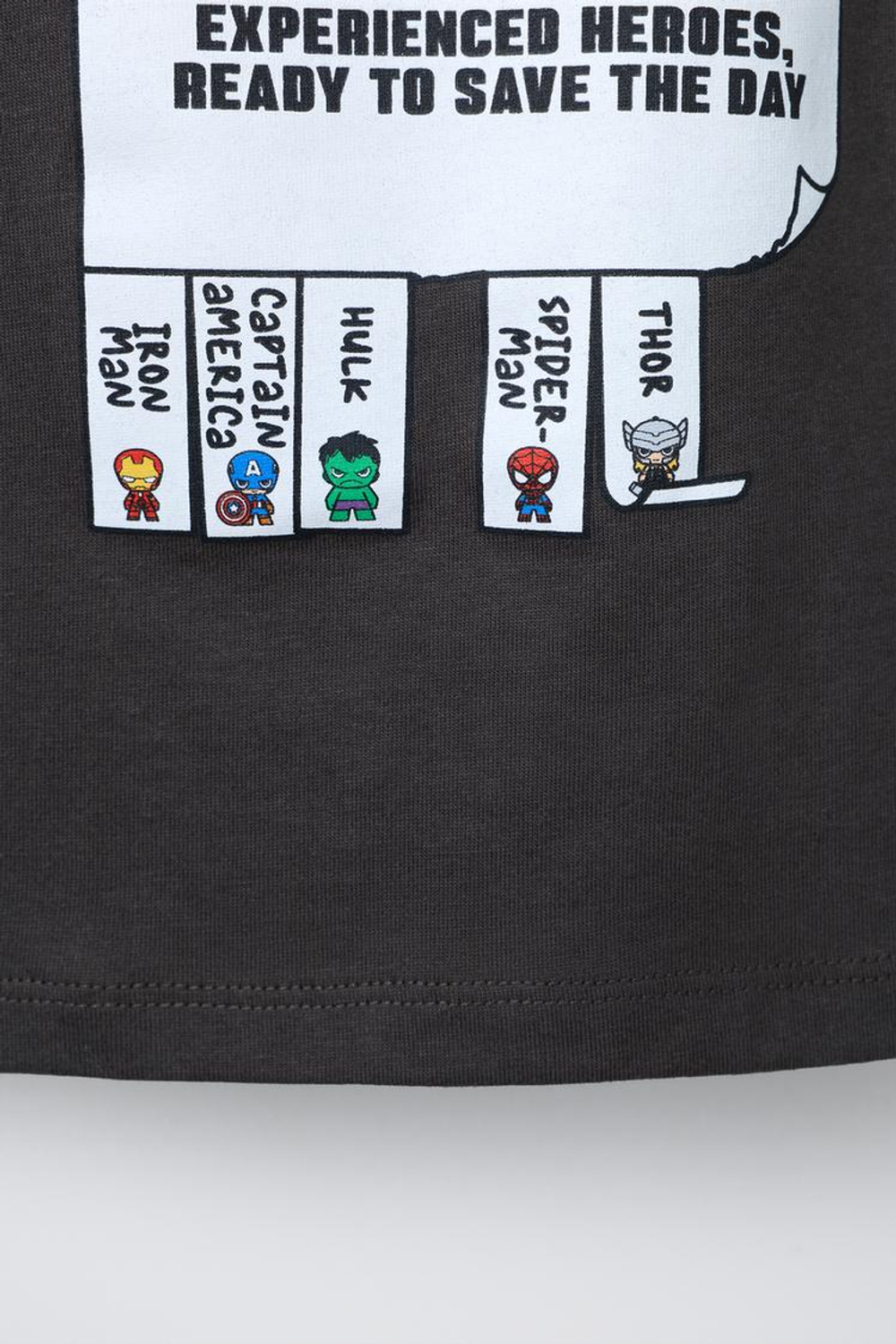 ZARA ФУТБОЛКА С ПРИНТОМ THE AVENGERS © MARVEL, ЧЕРНЫЙ
