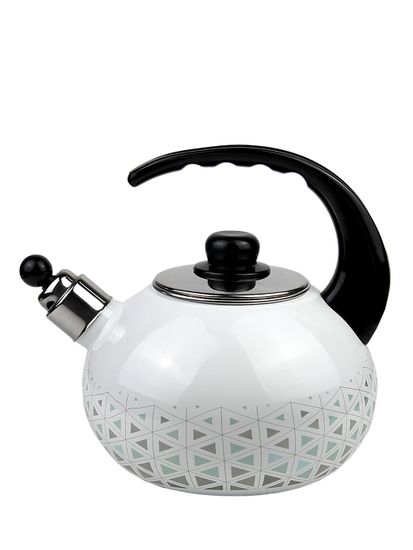 Чайник 2,5 л. эмалированный со свистком Kamille KM 1037 с черной бакелитовой ручкой