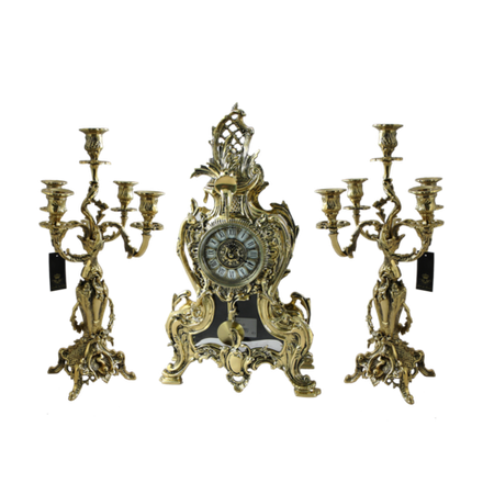 Bello De Bronze Каминные часы с маятником с канделябрами "Кассиопея"